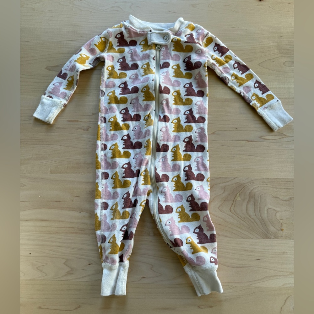Hanna Andersson HannaJams Sleeper Squirrel Print Size 6-12m
